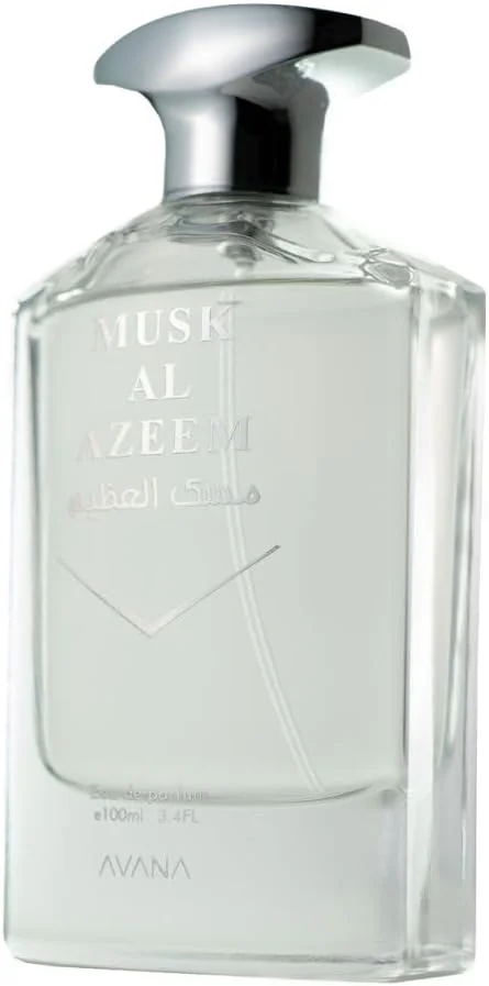 ادو پرفیوم مشک العظیم، ۱۰۰ میلی لیتر، عطر عربی ممتاز، رایحه پودری-کهربایی унисекс با رایحه گل برف، بلسان تولو و وانیل.