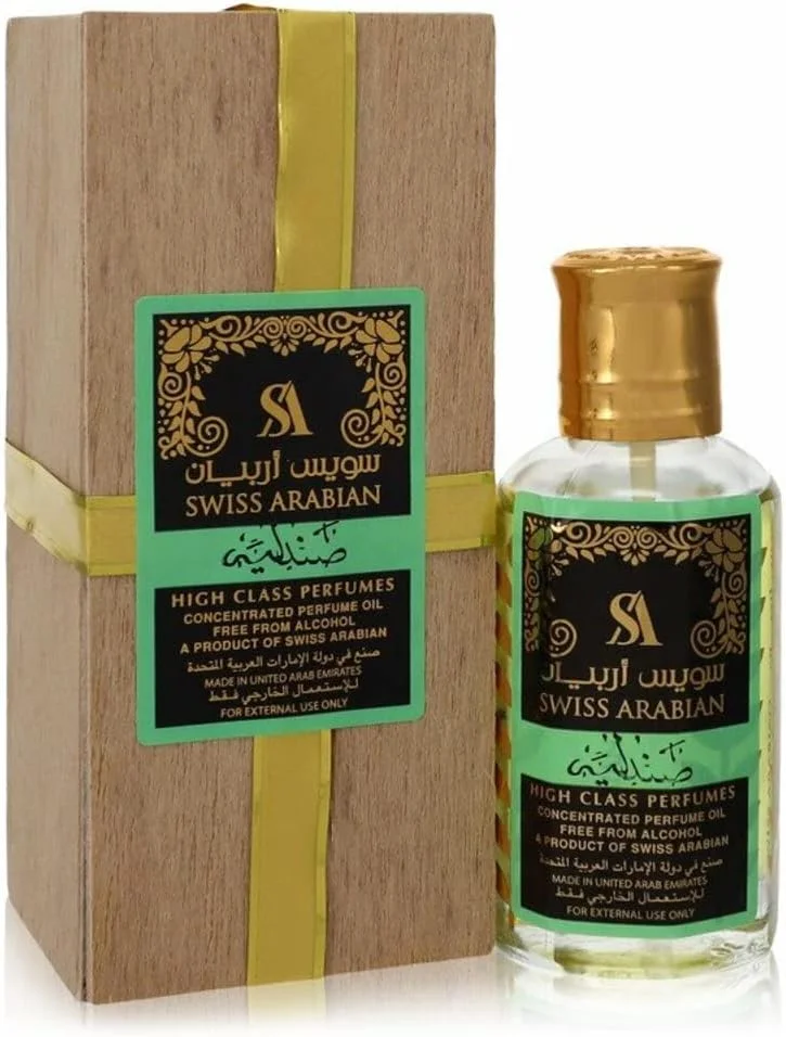 روغن عطر خالص سندالیا سوئیس عربین، 50 میلی لیتر، روغن عطر با کیفیت عالی، عطر مردانه و زنانه، چوبی، ترکیبی لاکتونیک لوکس برای مردان و زنان