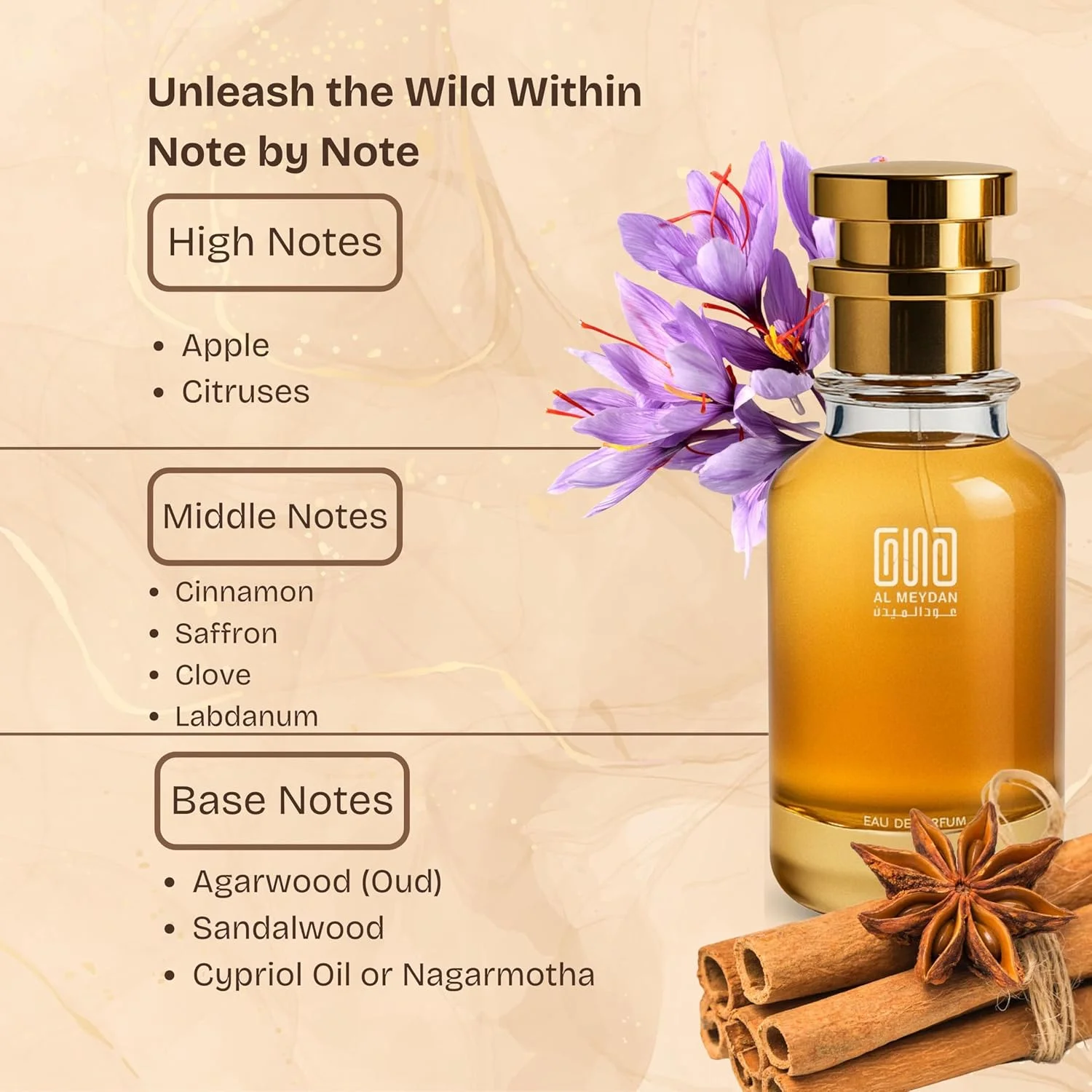 عطر روغنی مردانه – رایحه گرم، ادویه‌ای و چوبی با الهام از اسانس بووس بوتلد، با رایحه سیب، دارچین و وانیل – روغن عطر ماندگار و بدون الکل – ماندگاری 10 ساعته روی پوست (80 میلی لیتر)