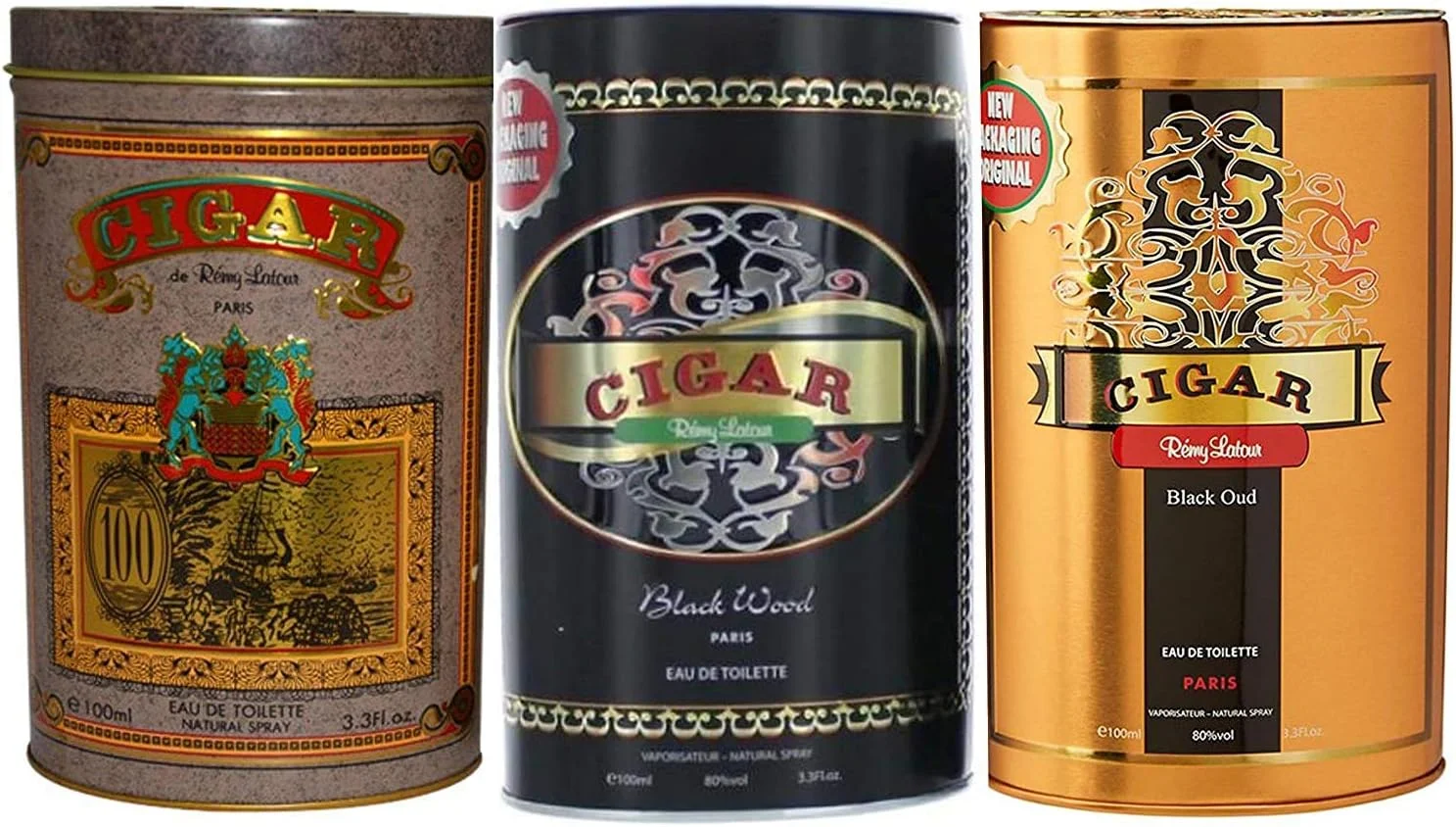 ست هدیه رمی لاتور سیگار 3x100 میلی لیتر مردانه (قهوه ای + بلک عود + بلک وود)
