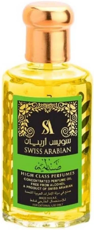 روغن عطر خالص سندالیا سوئیس عربین، ۹۵ میلی لیتر، روغن عطر با کیفیت عالی، رایحه مردانه و زنانه، چوبی، ترکیبی لاکتونیک لوکس برای مردان و زنان