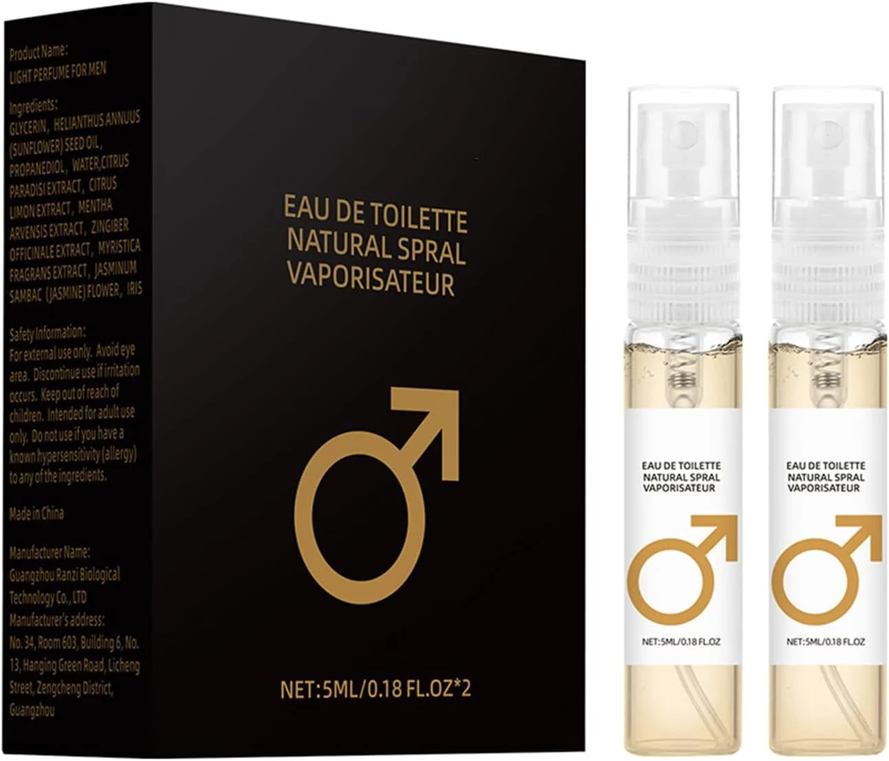 اسپری ادو تویلت مردانه چوبی و با طراوت بدون الکل قابل حمل 5 میلی لیتری x2 - مرکبات، نعناع، یاس با رایحه طبیعی ماندگار (گریپ فروت، لیمو، زنجبیل، سدر)