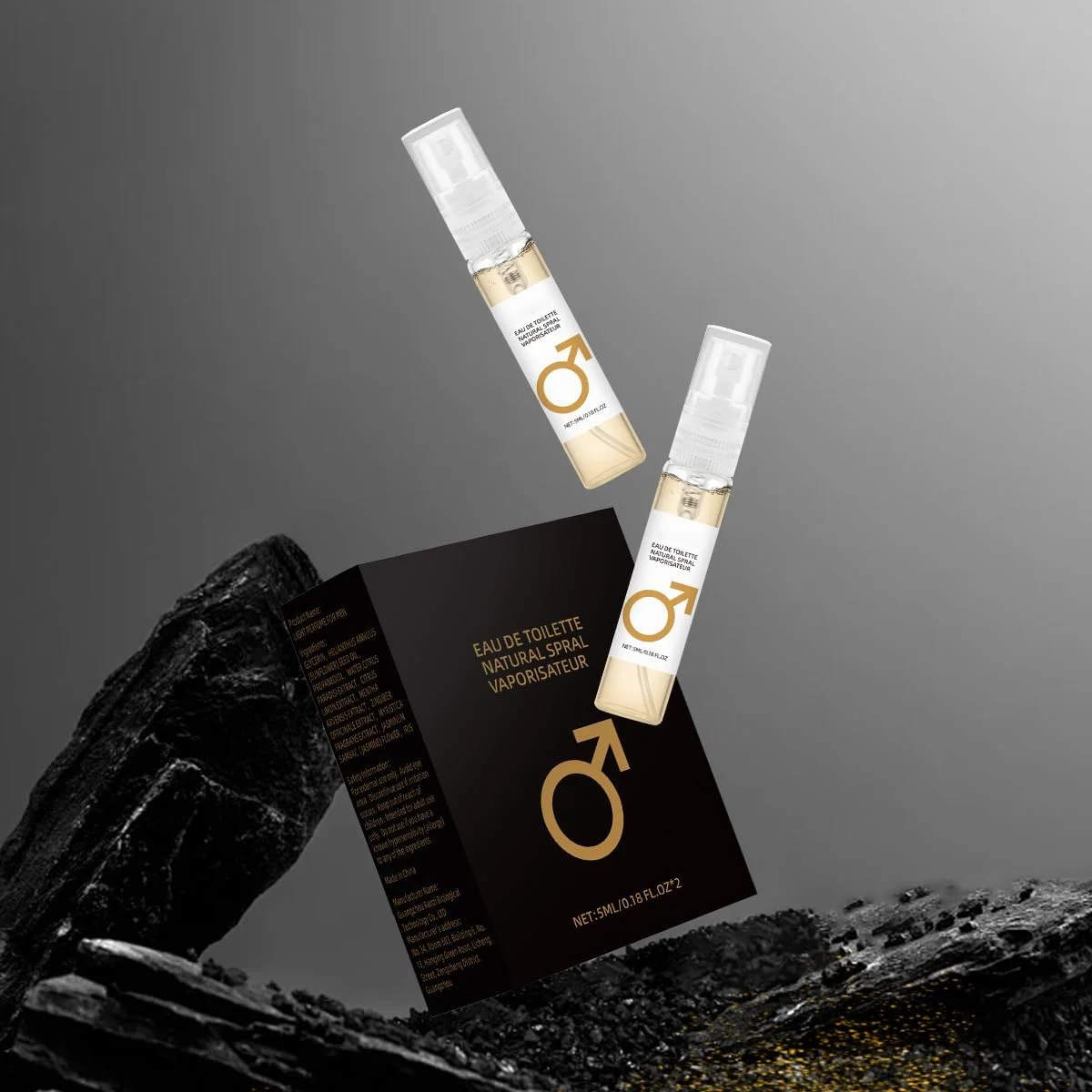 اسپری ادو تویلت مردانه چوبی و با طراوت بدون الکل قابل حمل 5 میلی لیتری x2 - مرکبات، نعناع، یاس با رایحه طبیعی ماندگار (گریپ فروت، لیمو، زنجبیل، سدر)