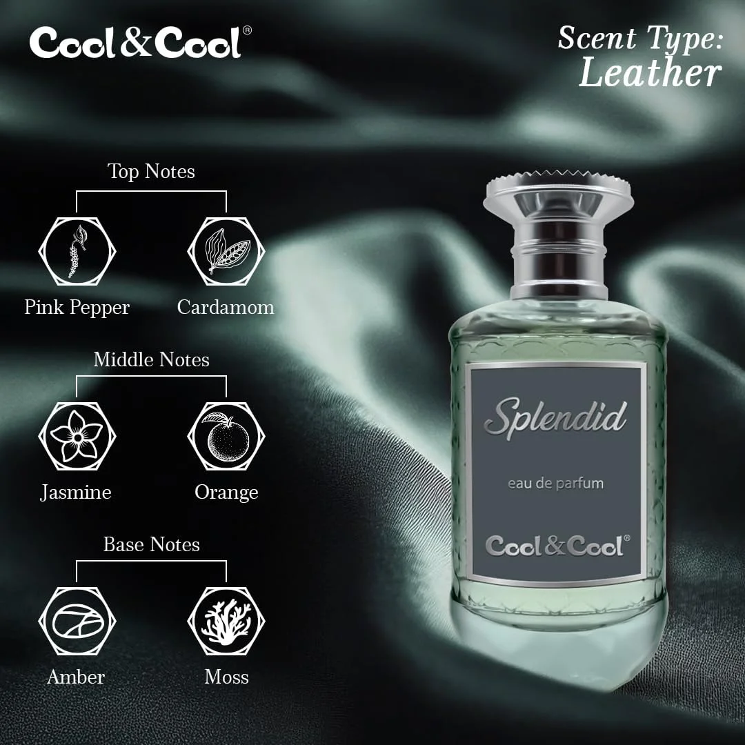 ادکلن مردانه کول اند کول مدل Splendid حجم 100 میل - رایحه چرم، فلفل صورتی، هل، یاس و عنبر