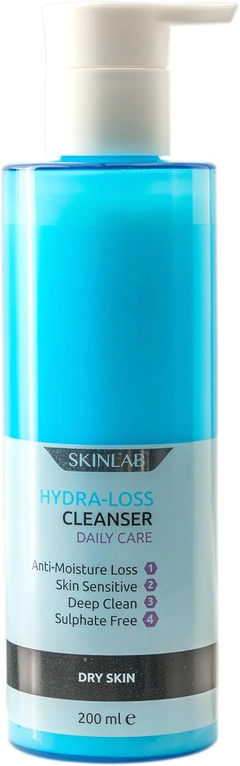 پاک کننده ملایم روزانه پوست خشک و حساس SKINLAB Hydra Loss | پاک کننده فوق العاده ملایم صورت بدون عطر با لوریل گلوکوزید و گلیسیرین | 200 میلی لیتر