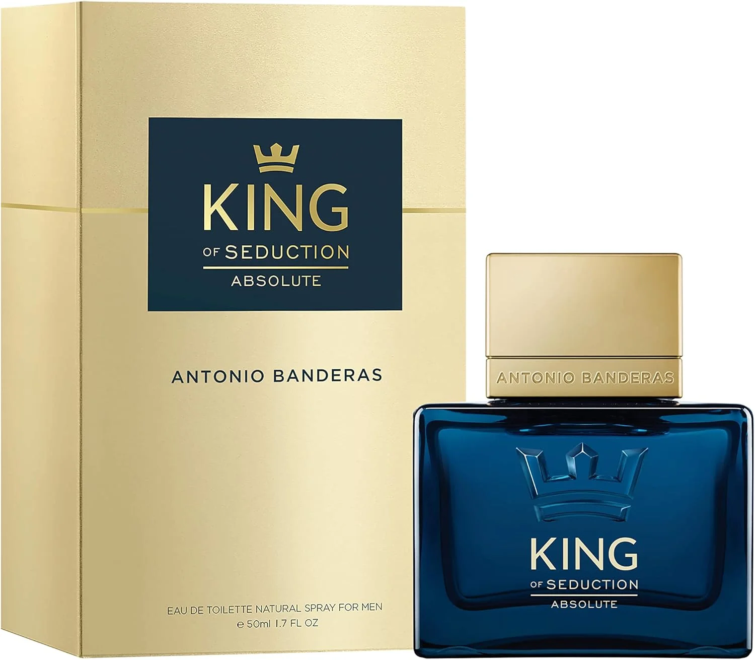 عطر آنتونیو باندراس - King of Seduction Absolute - ادو تویلت مردانه - ماندگاری طولانی - رایحه ای تازه، مردانه و شیک - نت های چوبی و خزه ای - ایده آل برای استفاده روزانه - 50 میلی لیتر