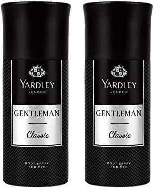 اسپری خوشبو کننده بدن مردانه کلاسیک Yardley London Gentleman - 150 میلی لیتر، رایحه مردانه مدرن برای محافظت طولانی مدت در برابر بو (بسته 2 عددی)