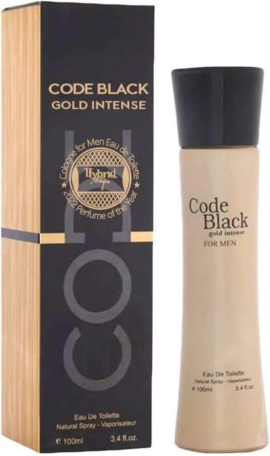 ادکلن مردانه هیبرید اند کامپنی بلک کد اینتنس گلد، ادو تویلت اسپری طبیعی با رایحه مردانه، 100 میلی لیتر