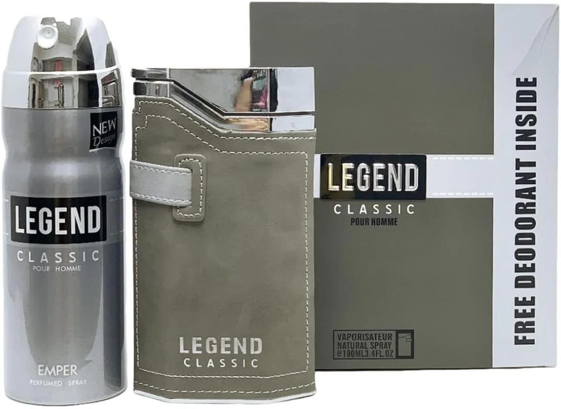 ادکلن مردانه امپر لجند کلاسیک (100 میلی لیتر) به همراه اسپری بدن رایگان (200 میلی لیتر)