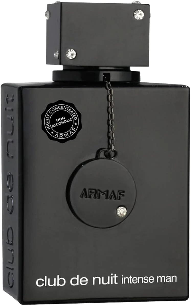 ادکلن مردانه آرماف کلاب د نایت اینتنس مردانه بدون الکل با رایحه ماندگار ادو تویلت مردانه 105 میلی لیتر مشکی، عطر، ادکلن