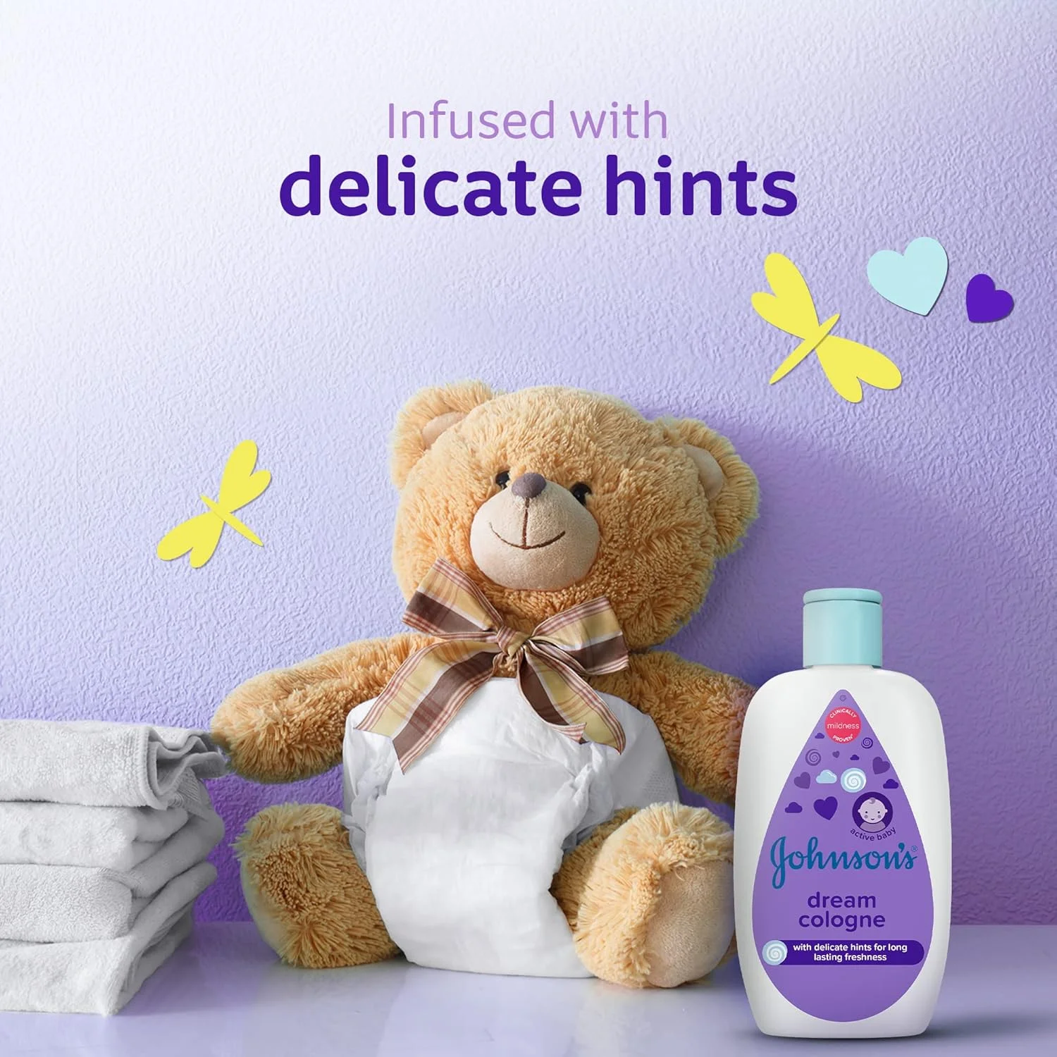 ادکلن کودک جانسون، مدل Dream، ۱۰۰ میلی لیتر، رایحه ملایم و با طراوت برای پوست لطیف، تست شده توسط متخصص پوست و ضد حساسیت، ایده آل برای راحتی و سلامتی کودک