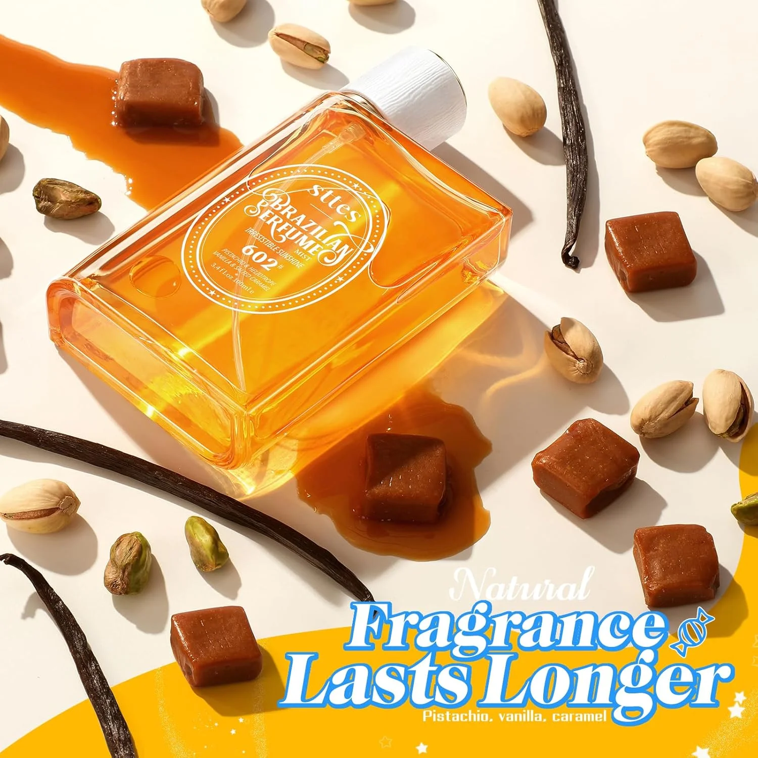 عطر استتس 602# (تابش آفتاب مقاومت ناپذیر) - ادو پرفیوم 100 میلی لیتر (3.4 fl oz) ملودی لذیذ وانیلی (رایحه وانیل کاراملی)