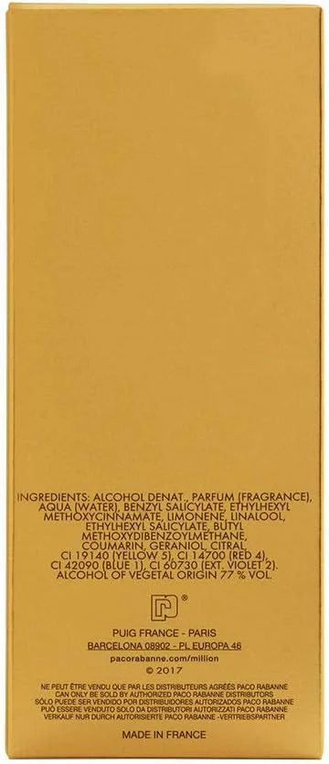 ادکلن مردانه پاکو رابان وان میلیون لاکی ادو تویلت 100 میلی لیتر