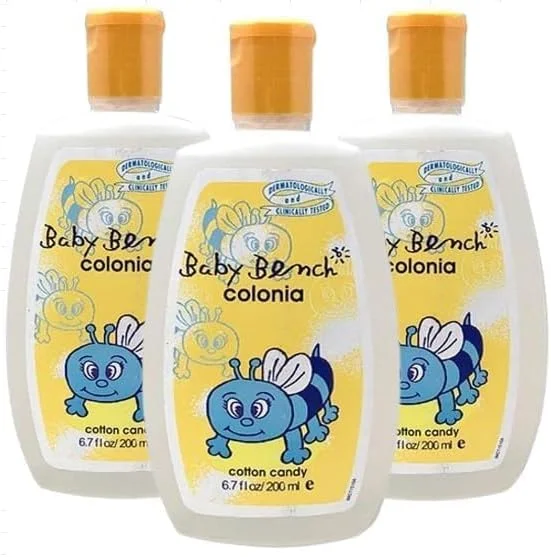 ادکلن کودک بنچ مدل Colonia با رایحه پشمک | عطر کودک، ملایم و ایمن، رایحه ملایم | ماندگاری طولانی مدت و رایحه ظریف | ایمن برای دست مادر و پوست کودک 200 میلی لیتر - (بسته 3 عددی).