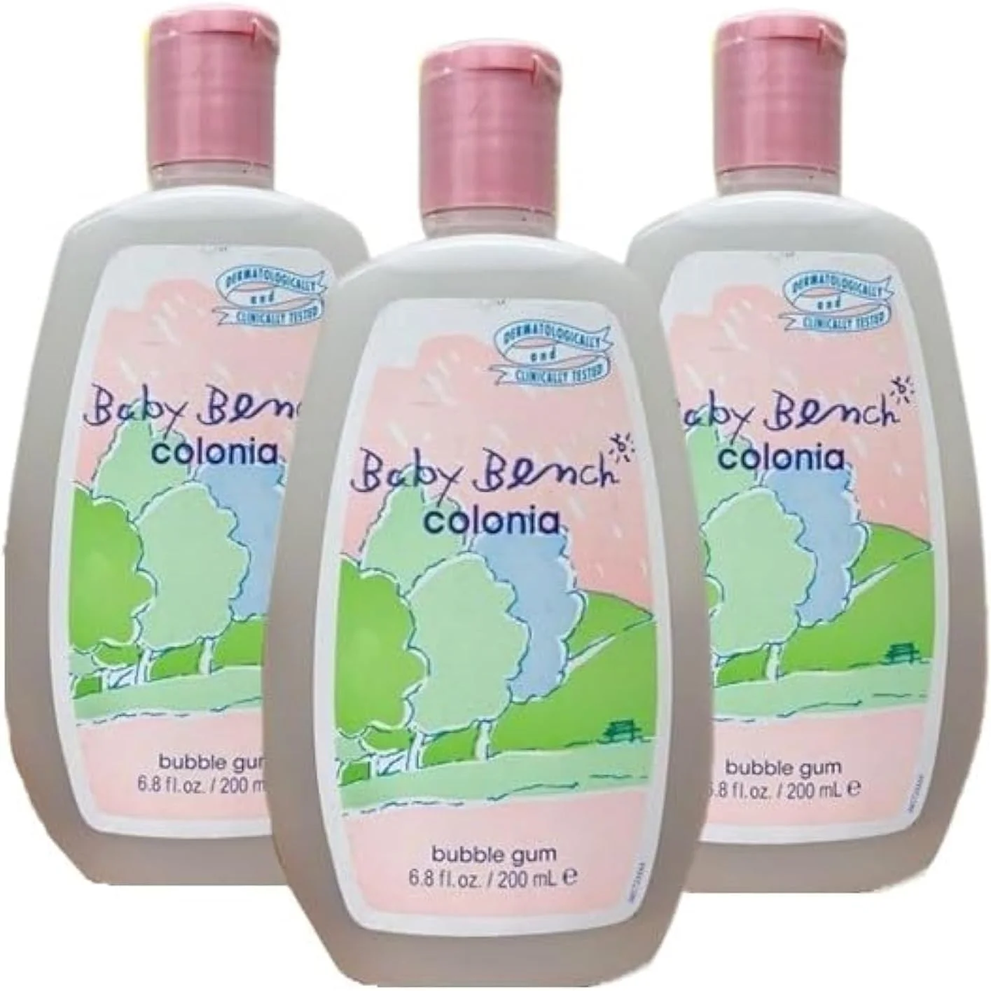 ادکلن کودکانه بنچ کولونیا با رایحه آدامس بادکنکی | عطر کودک، ملایم و ایمن، رایحه ملایم | ماندگاری طولانی و رایحه لطیف | ایمن برای دست مادر و پوست کودک 200 میلی لیتر - (بسته 3 عددی).