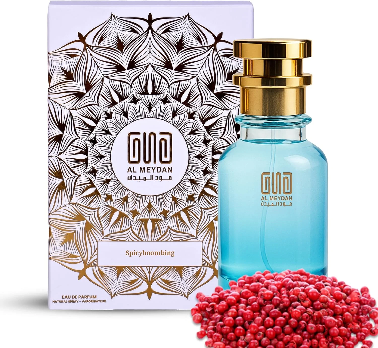 عطر روغنی – رایحه ای از اسپایسی بومبینگ – عطر روغنی مردانه بدون الکل با فلفل صورتی، دارچین، زعفران و چرم – رایحه چوبی تند و ماندگار (100 میلی لیتر)