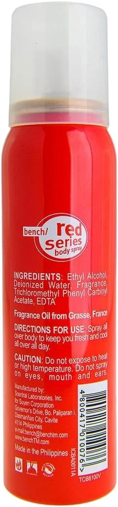 اسپری بدن مردانه بنچ سری قرمز - دارای رایحه های تند و چوبی - مناسب برای مرد مدرن - 100 میلی لیتر