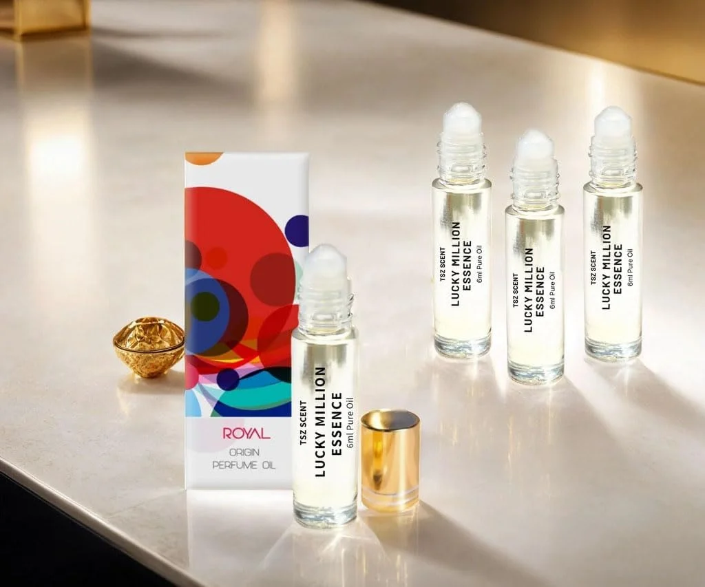 روغن عطر مردانه رولی تی اس زد مدل Lucky Million Essence، 6 میلی لیتر، رایحه چوبی ماندگار و غلیظ