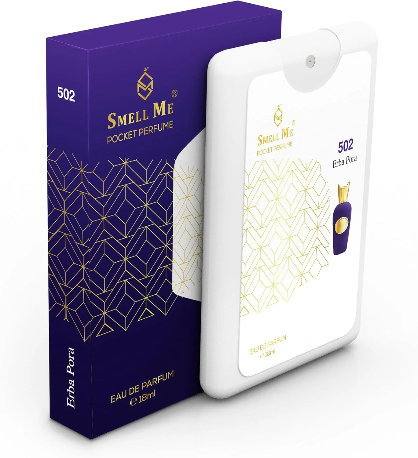 عطر جیبی Smell Me 502 با رایحه فرانسوی، ماندگاری طولانی، رایحه کهربا و میوه ای، الهام گرفته از SOSPRO Erba Pura EDP، مناسب برای آقایان و بانوان، 18 میلی لیتر