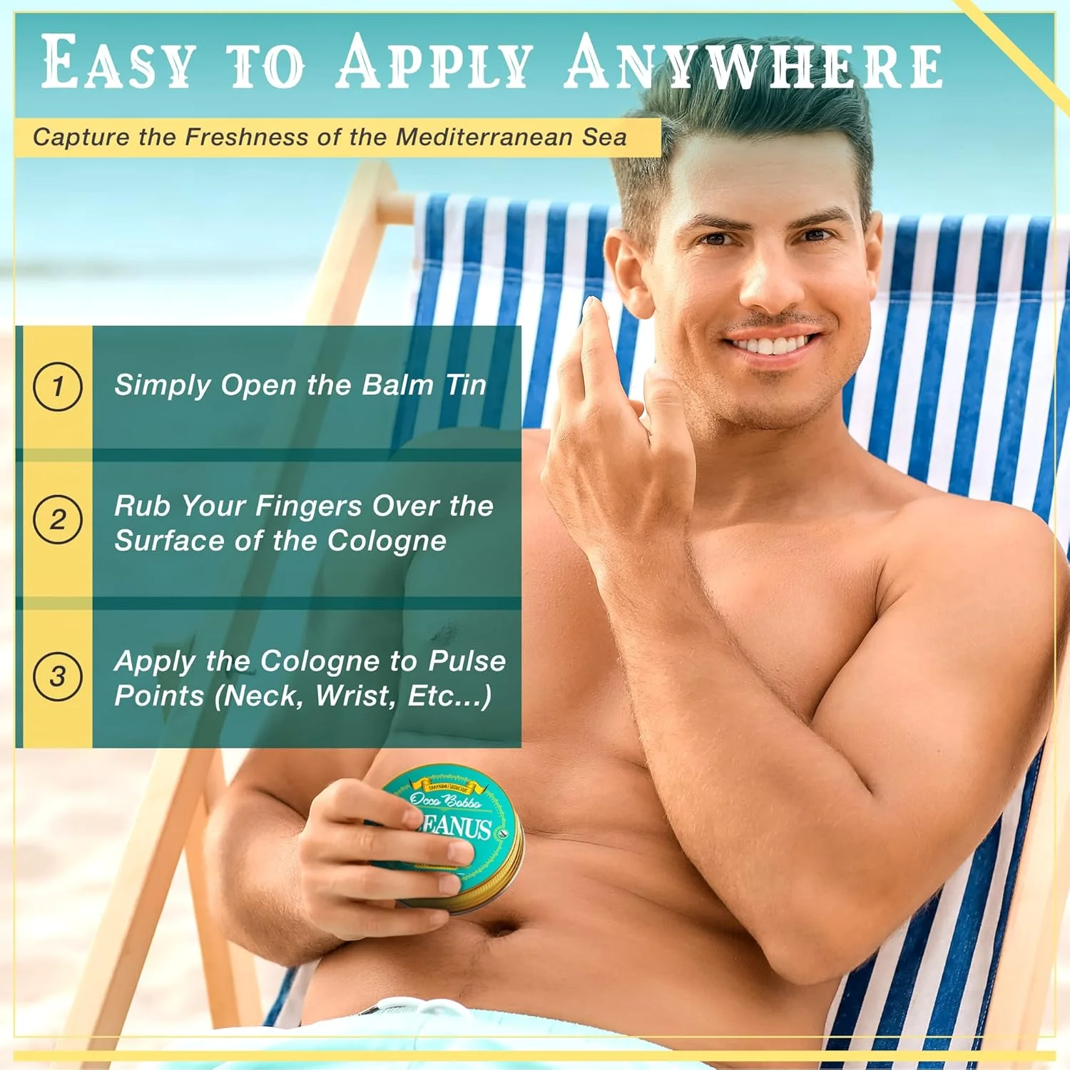 ادکلن جامد مردانه اوشنوس - ساخته شده در ایالات متحده آمریکا - رایحه ای تمیز و مردانه - تمام مواد طبیعی - 2 اونس