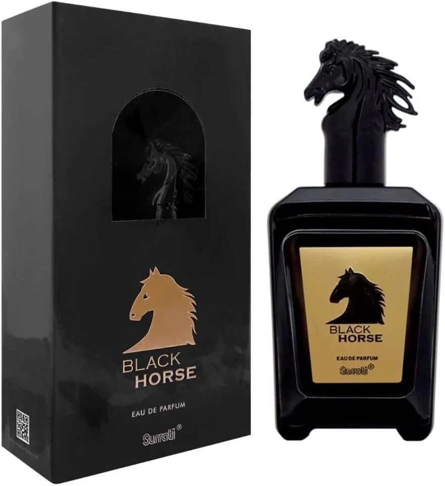 عطر مردانه سوراتی بلک هورس ادو پرفیوم 100 میلی لیتر - عطری جسورانه و قوی عربی برای مردان | نت های عود سیاه، ادویه ای و چوبی | رایحه ای مردانه ماندگار