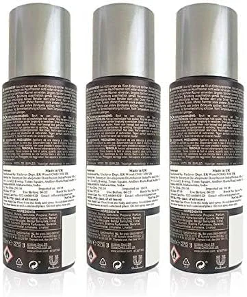 اسپری خوشبو کننده بدن مردانه بروت ماسک، دئودورانت مردانه با ماندگاری طولانی با رایحه مشک و چوب، وارداتی، بسته سه عددی (هر کدام 200 میلی لیتر)