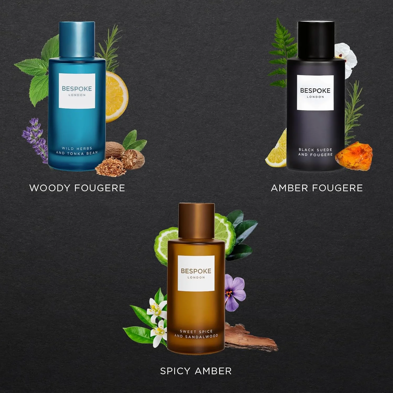 ست هدیه عطر مردانه ممتاز بِسپوک لندن، جیر مشکی، گیاهان وحشی، ادویه شیرین، ادو پرفیوم با رایحه ماندگار - ست مینی عطر مسافرتی، ست هدیه کافره برای مردان (3 x 50ml) ست هدیه عطر مردانه ممتاز بِسپوک لندن، جیر مشکی، گیاهان وحشی، ادویه شیرین، ادو پرفیوم با رایحه ماندگار - ست مینی عطر مسافرتی، ست هدیه کافره برای مردان (3 x 50ml)