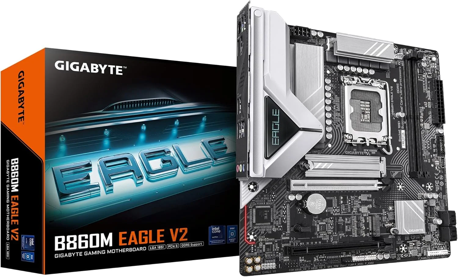 مادربرد GIGABYTE B860M Eagle V2 - پردازنده های Intel Core Ultra Series، VRM با 6+1+2 فاز، DDR5 تا 9066 مگاهرتز، 1xPCIe 5.0 + 1xPCIe 4.0 M.2، LAN 2.5GbE، USB 3.2 Gen 1