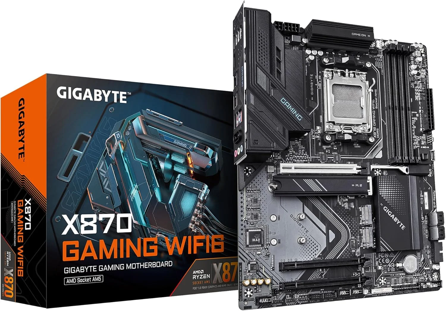 مادربرد GIGABYTE X870 Gaming WIFI6 - پشتیبانی از پردازنده های AMD Ryzen 9000، VRM با فازهای 8+2+2، DDR5 (OC) تا 8000 مگاهرتز، 1x PCIe 5.0، Wi-Fi 6، LAN 2.5GbE، USB 4