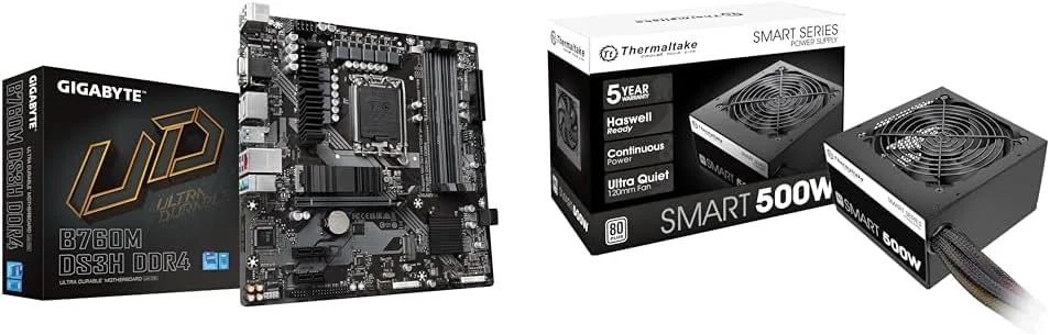 مادربرد GIGABYTE B760M DS3H DDR4 Intel LGA 1700 به همراه منبع تغذیه Thermaltake 500W 80+ White