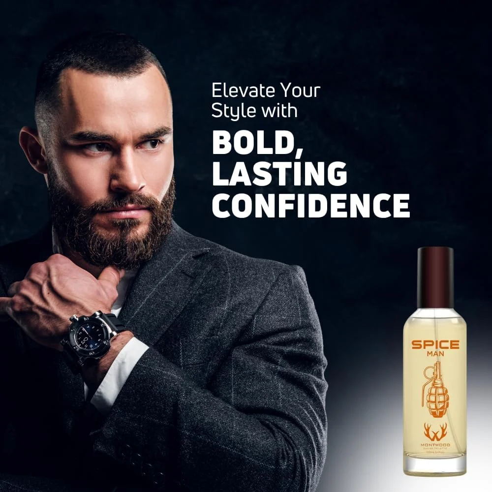 ادکلن مردانه Spice Man - عطر مشک ماندگار برای مردان - رایحه جسورانه ادویه ای - افزایش اعتماد به نفس - 100 میلی لیتر