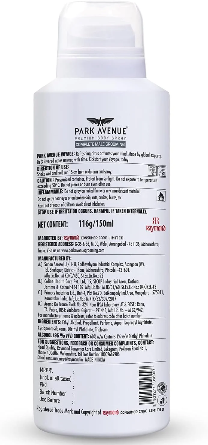 ادکلن مردانه پارک آونیو مدل Voyage با رایحه ای تازه و ماندگار، 150 میلی لیتر