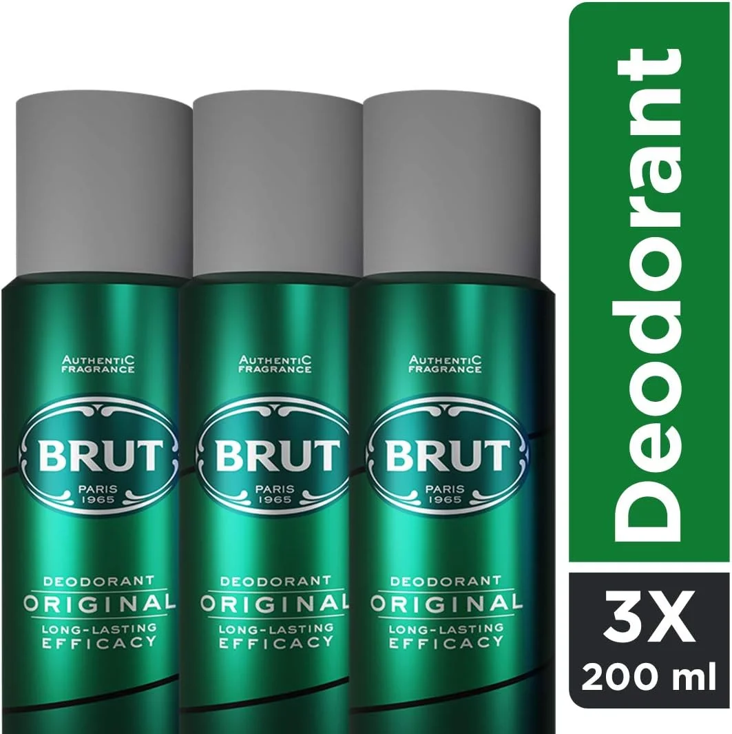 اسپری خوشبو کننده بدن مردانه بروت اورجینال، دئودورانت مردانه با ماندگاری طولانی با رایحه تازه و اصیل، وارداتی، بسته سه عددی (هر کدام 200 میلی لیتر)