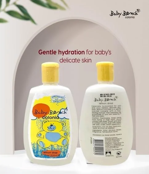 ادکلن کودکانه لمون دراپ بیبی بنچ کولونیا | عطر کودک، ملایم و ایمن، رایحه ملایم | رطوبت رسانی طولانی مدت و رایحه ظریف | ایمن برای دست مادر و پوست کودک 200 میلی لیتر - (بسته 3 عددی).