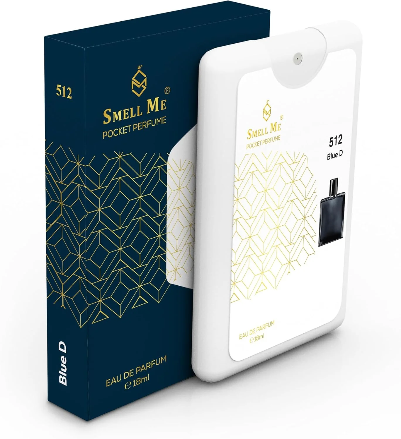 عطر جیبی Smell Me 512 با رایحه فرانسوی، ماندگاری طولانی، رایحه چوبی معطر، الهام گرفته از CH Blu D EDP مردانه 18 میلی لیتر