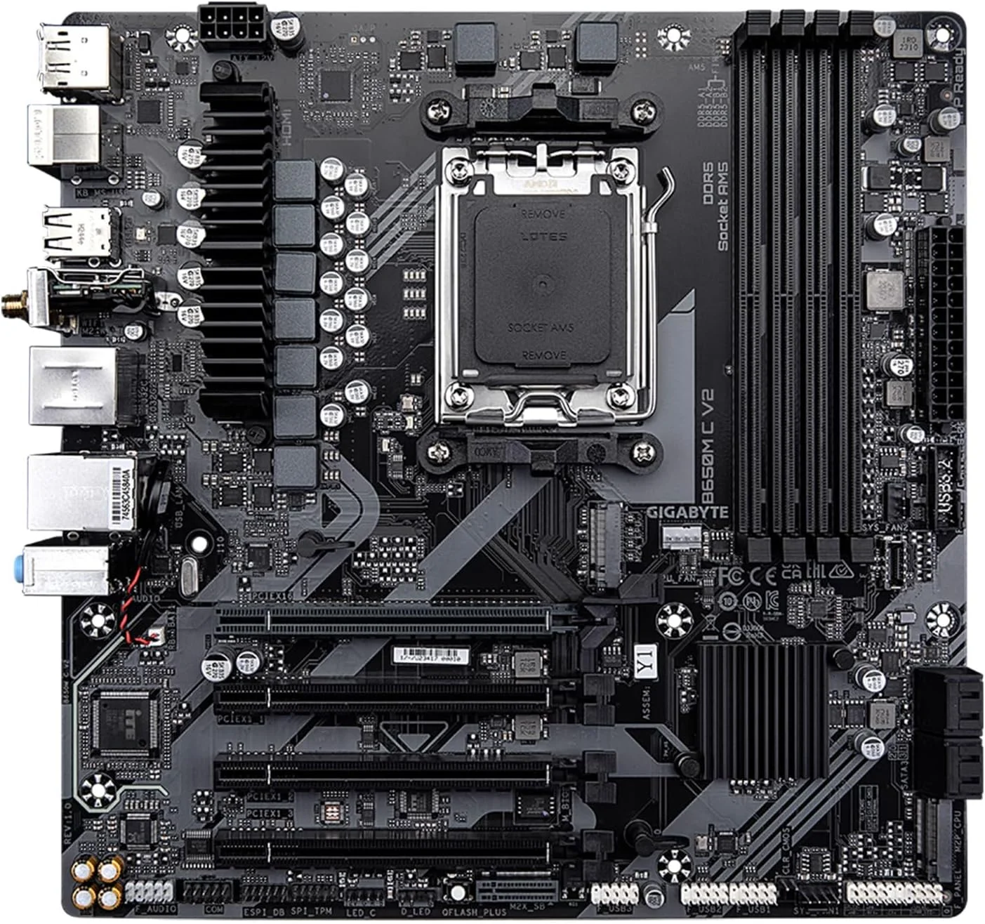 مادربرد GIGABYTE B650M C V2 (AM5/ LGA 1718/ AMD/ B650/ Micro-ATX/ DDR5/ PCIe 4.0 M.2/ PCIe 4.0/ USB 3.2 Gen1 Type-C/ 1GbE LAN) مادربرد GIGABYTE B650M C V2 (AM5/ LGA 1718/ AMD/ B650/ Micro-ATX/ DDR5/ PCIe 4.0 M.2/ PCIe 4.0/ USB 3.2 Gen1 Type-C/ 1GbE LAN)