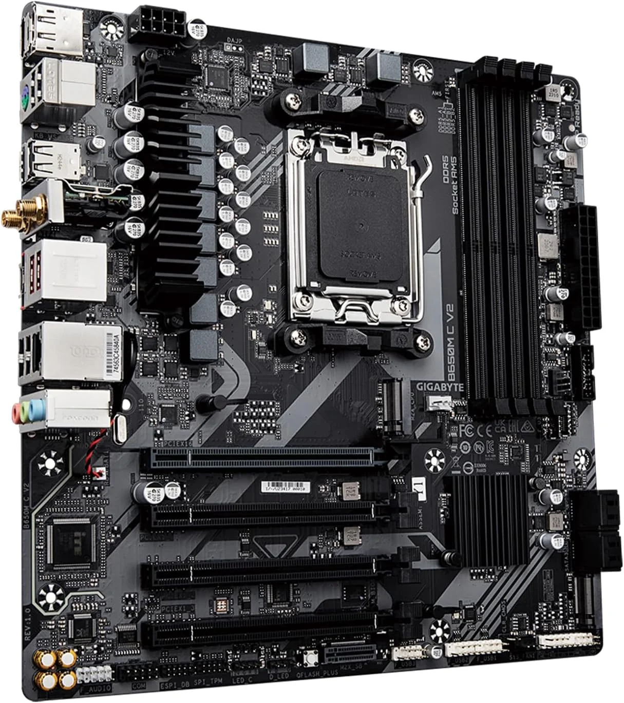 مادربرد GIGABYTE B650M C V2 (AM5/ LGA 1718/ AMD/ B650/ Micro-ATX/ DDR5/ PCIe 4.0 M.2/ PCIe 4.0/ USB 3.2 Gen1 Type-C/ 1GbE LAN) مادربرد GIGABYTE B650M C V2 (AM5/ LGA 1718/ AMD/ B650/ Micro-ATX/ DDR5/ PCIe 4.0 M.2/ PCIe 4.0/ USB 3.2 Gen1 Type-C/ 1GbE LAN)