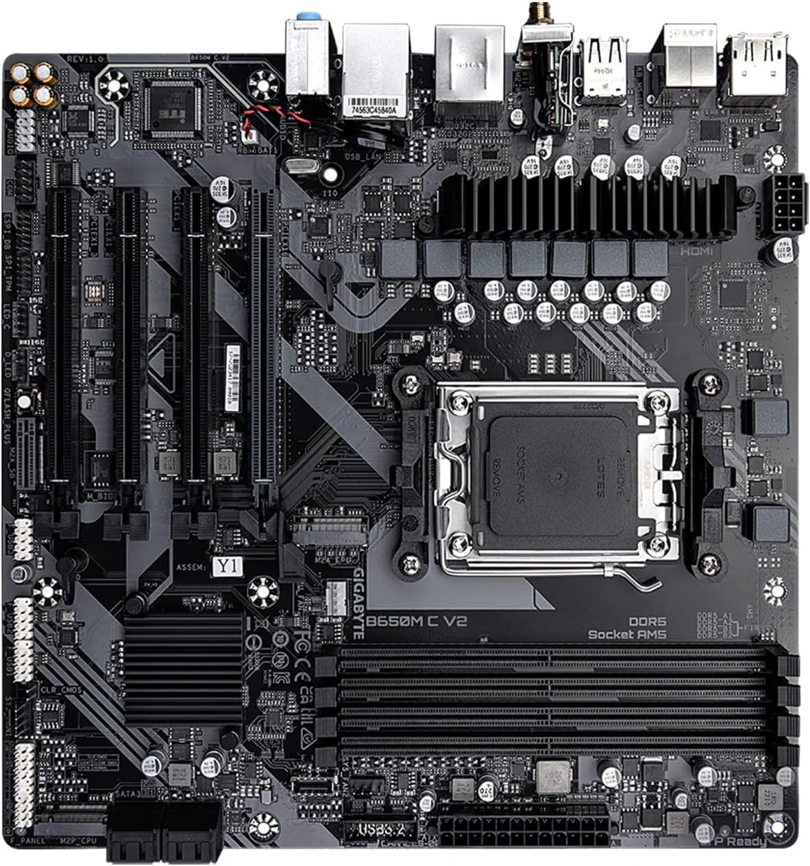 مادربرد GIGABYTE B650M C V2 (AM5/ LGA 1718/ AMD/ B650/ Micro-ATX/ DDR5/ PCIe 4.0 M.2/ PCIe 4.0/ USB 3.2 Gen1 Type-C/ 1GbE LAN) مادربرد GIGABYTE B650M C V2 (AM5/ LGA 1718/ AMD/ B650/ Micro-ATX/ DDR5/ PCIe 4.0 M.2/ PCIe 4.0/ USB 3.2 Gen1 Type-C/ 1GbE LAN)