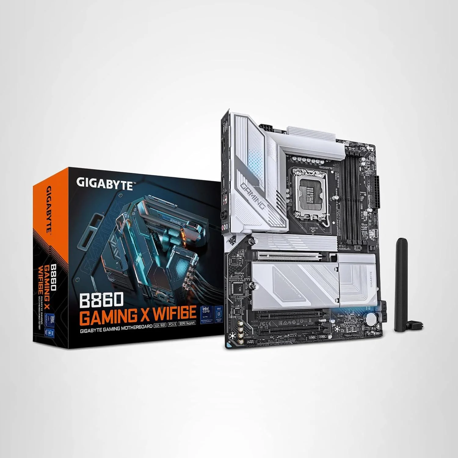 مادربرد GIGABYTE B860 Gaming X WIFI6E Intel Core Ultra (سری 2) LGA 1851، ATX، DDR5، 3X M.2، PCIe 5.0، USB-C، WIFI6E، LAN 2.5GbE، EZ-Latch مادربرد GIGABYTE B860 Gaming X WIFI6E Intel Core Ultra (سری 2) LGA 1851، ATX، DDR5، 3X M.2، PCIe 5.0، USB-C، WIFI6E، LAN 2.5GbE، EZ-Latch