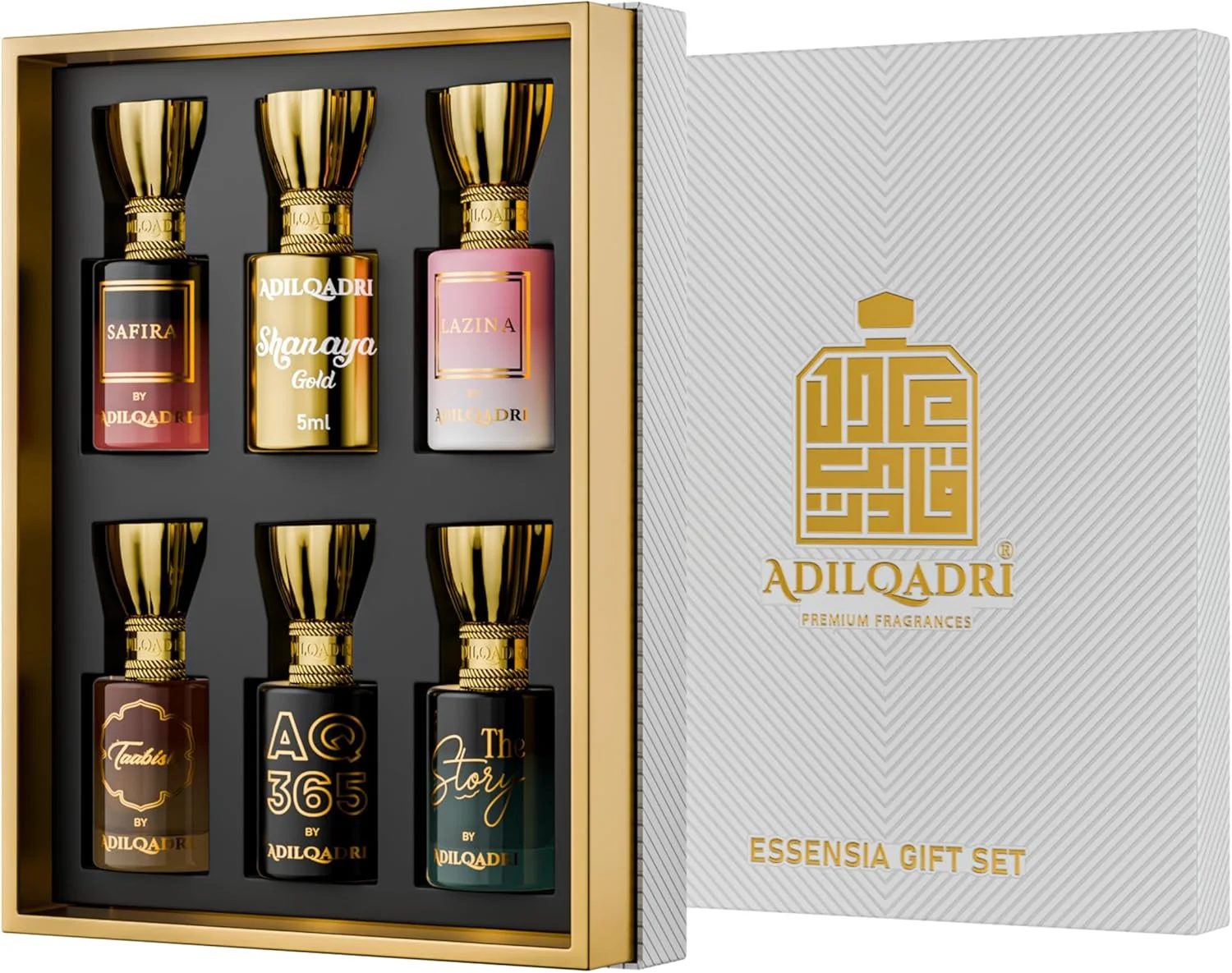 مجموعه عطرهای لوکس اسنسیا عادل قدری مناسب آقایان و بانوان | بدون الکل | عطرهای رولی با ماندگاری طولانی (حجم هر کدام 5.5 میلی لیتر)