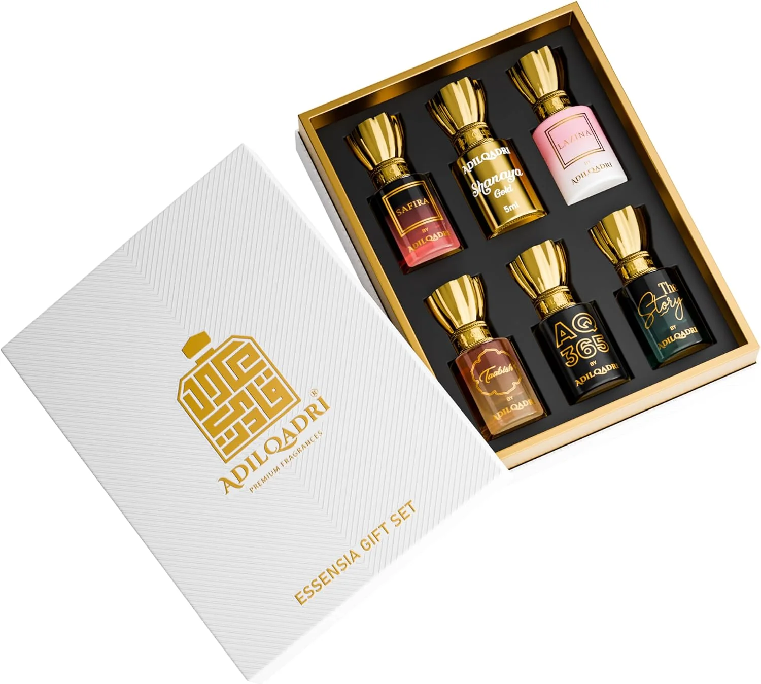 مجموعه عطرهای لوکس اسنسیا عادل قدری مناسب آقایان و بانوان | بدون الکل | عطرهای رولی با ماندگاری طولانی (حجم هر کدام 5.5 میلی لیتر)
