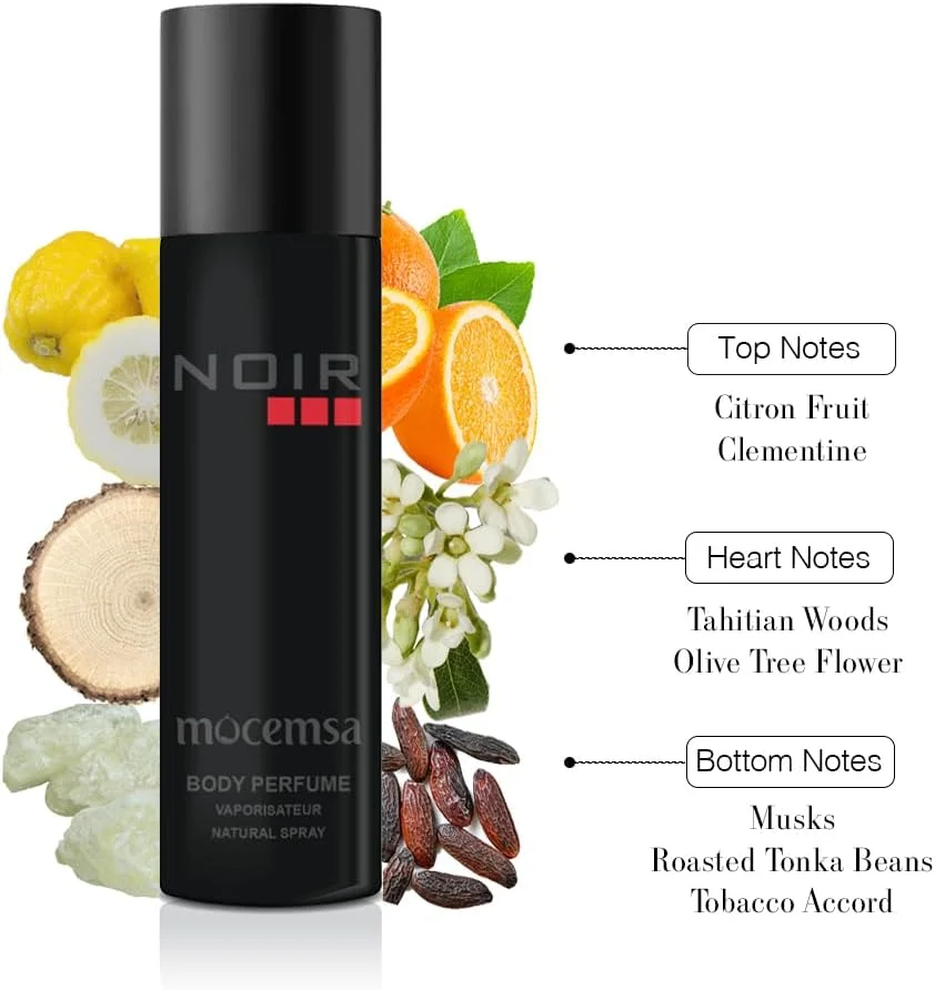 ادکلن مردانه Mocemsa Noir Pour Homme با ماندگاری طولانی، رایحه لوکس، ساخت اسپانیا، 150 میلی لیتر