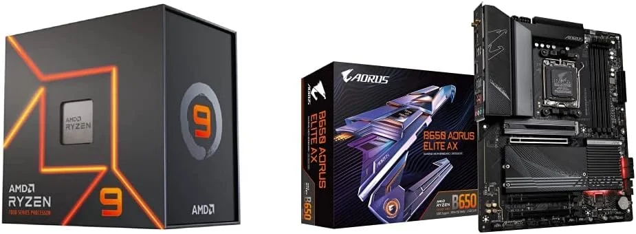 پردازنده AMD Ryzen 9 7900X به همراه مادربرد GIGABYTE B650 AORUS ELITE AX پردازنده AMD Ryzen 9 7900X به همراه مادربرد GIGABYTE B650 AORUS ELITE AX