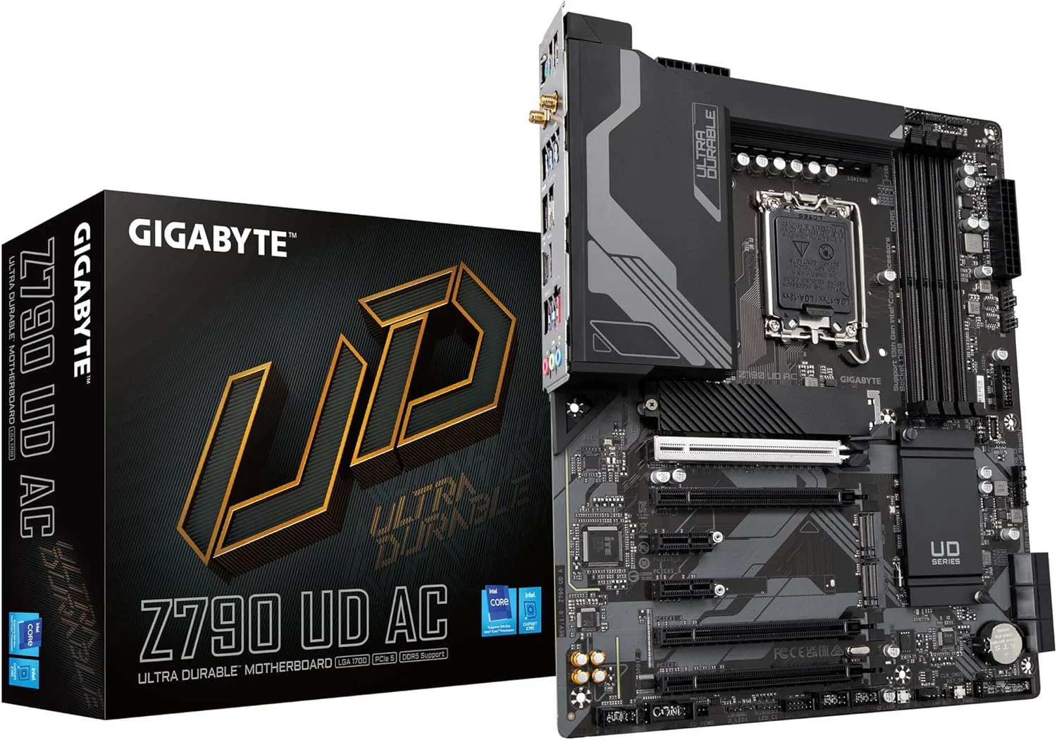 مادربرد GIGABYTE Z790 UD AC (LGA 1700/ Intel Z790/ ATX/ DDR5/ Triple M.2/ PCIe 5.0/ USB 3.2 Gen2X2 Type-C/Intel Wi-Fi/ 2.5GbE LAN/PCIe EZ-Latch/Multi-Key) مادربرد GIGABYTE Z790 UD AC (LGA 1700/ Intel Z790/ ATX/ DDR5/ Triple M.2/ PCIe 5.0/ USB 3.2 Gen2X2 Type-C/Intel Wi-Fi/ 2.5GbE LAN/PCIe EZ-Latch/Multi-Key)