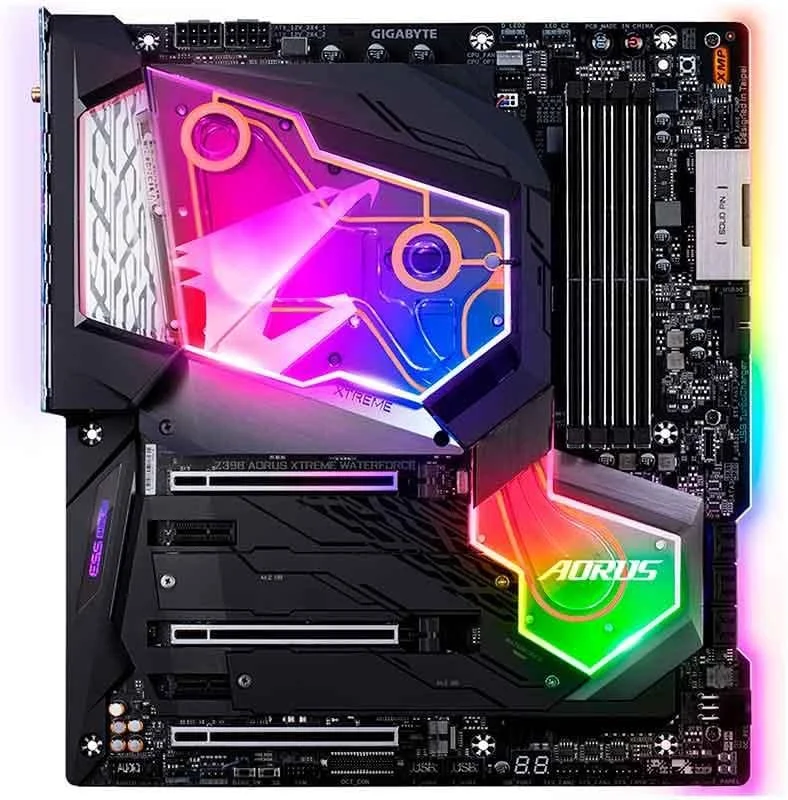 مادربرد GIGABYTE Z390 AORUS XTREME WATERFORCE (اینتل LGA1151/Z390/E-ATX/Monoblock یکپارچه/3xM.2 Thermal Guard/Onboard Intel CNVI 802.11ac 2x2 Wave 2 Wi-Fi/ESS Sabre DAC)