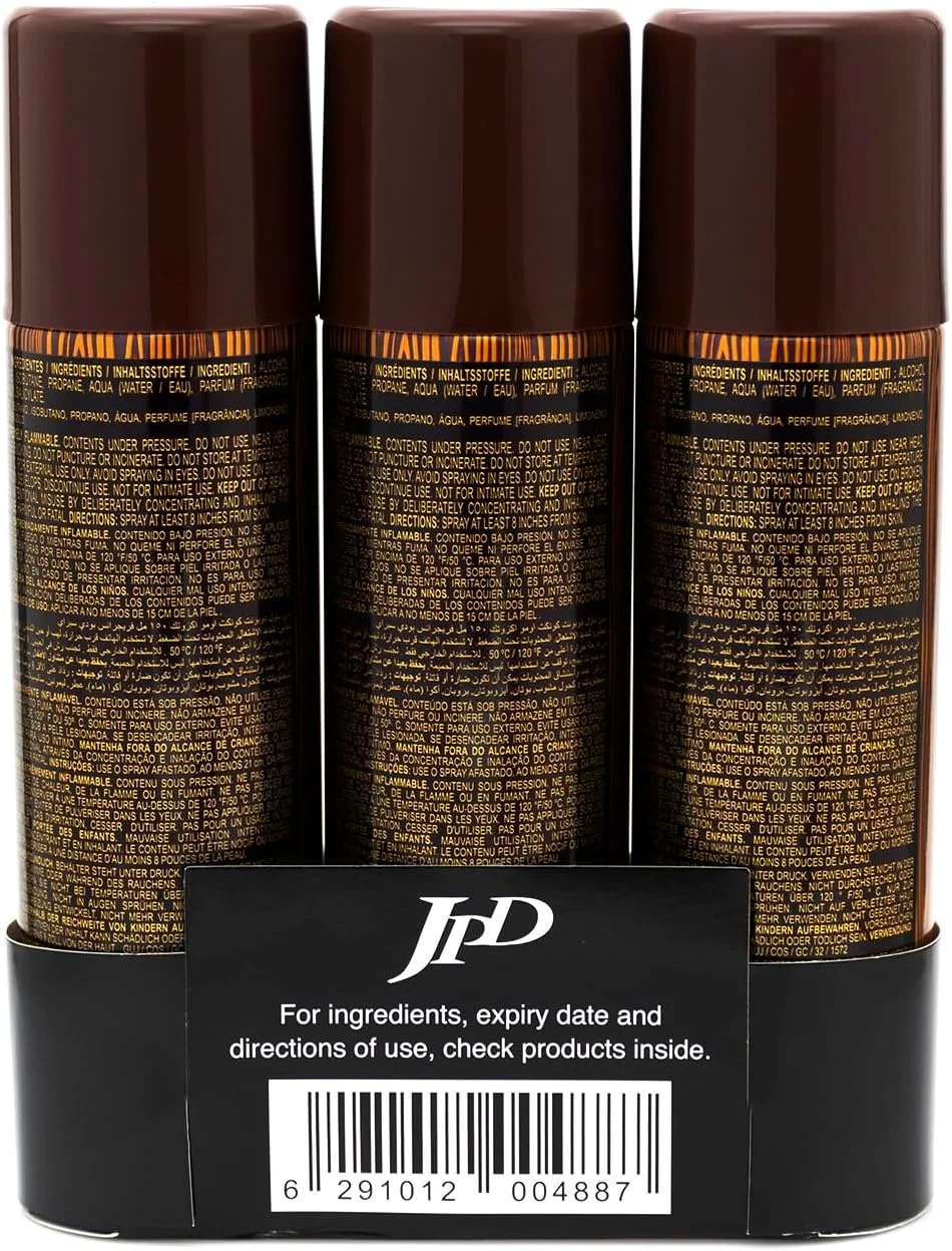 اسپری بدن مردانه 3 عددی Jean Paul Dupont (JPD) Connect Uomo Exotic 150ml - رایحه لیمو، سیب سبز، گلابی، نارنگی، رایحه چوبی و سبز ماندگار، غیر سمی، بدون تست حیوانی، مناسب سفر