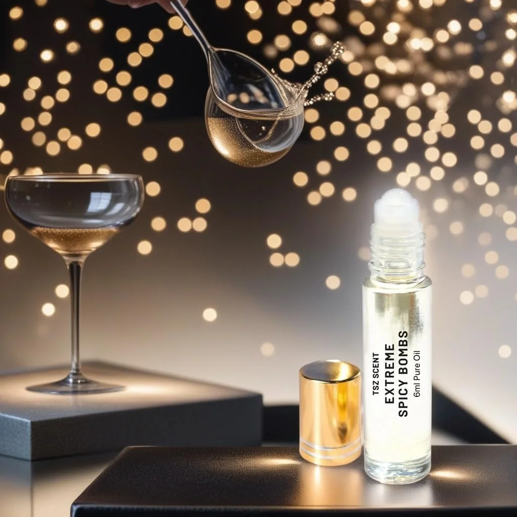 عطر روغنی مردانه TSZ Scent Extreme Spicy Bombs، 6 میلی لیتر، رولی - رایحه وانیل غلیظ، تنباکو و ادویه جات برای آقایان