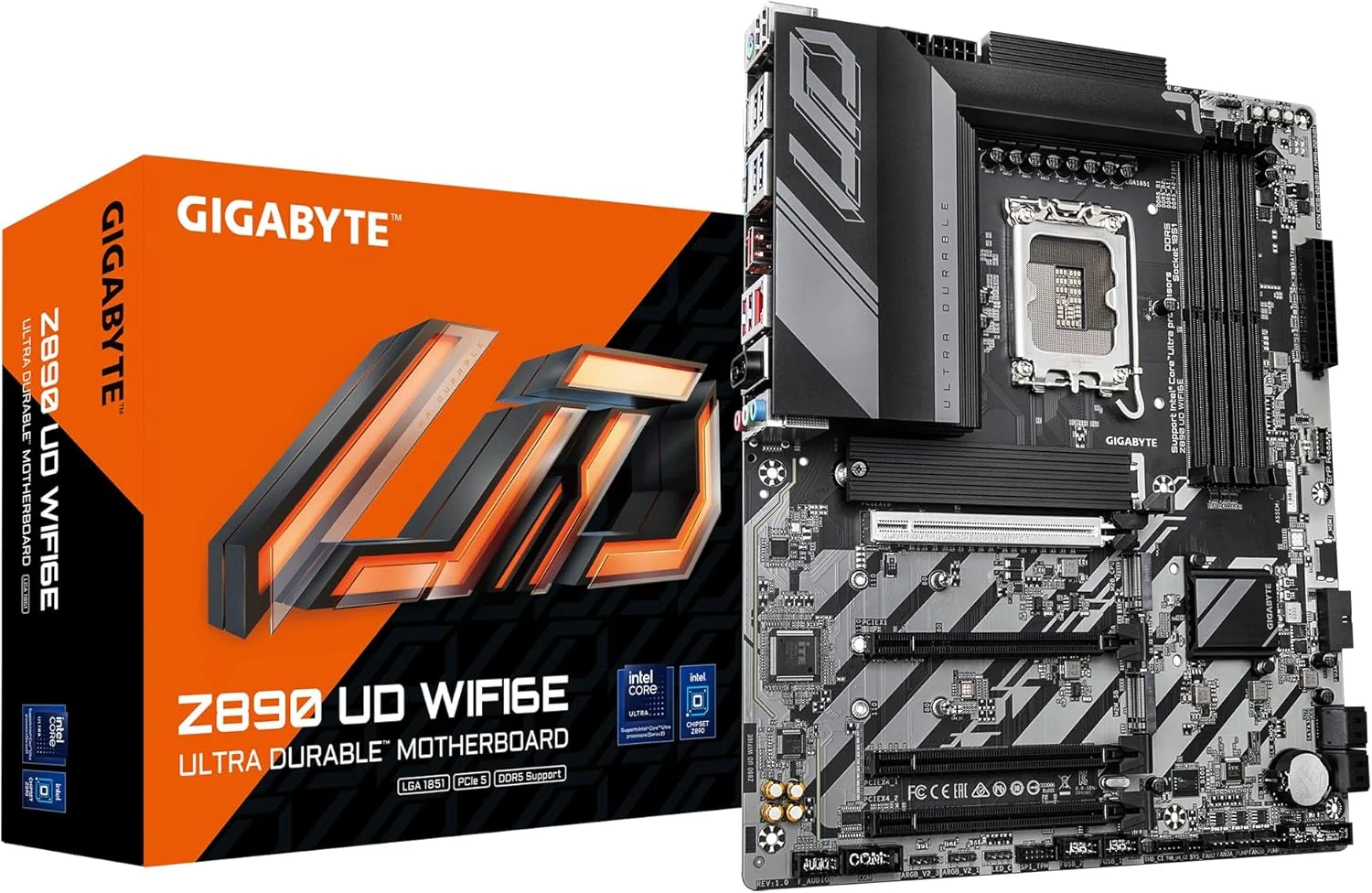 مادربرد GIGABYTE Z890 UD WIFI6E - پشتیبانی از پردازنده های Intel Core Ultra (سری 2)، VRM با 12+1+2 فاز، پشتیبانی از DDR5 تا 8800 مگاهرتز (OC)، 1xPCIe 5.0 + 2xPCIe 4.0، Wi-Fi 6E، LAN 2.5GbE، Thunderbolt 4 مادربرد GIGABYTE Z890 UD WIFI6E - پشتیبانی از پردازنده های Intel Core Ultra (سری 2)، VRM با 12+1+2 فاز، پشتیبانی از DDR5 تا 8800 مگاهرتز (OC)، 1xPCIe 5.0 + 2xPCIe 4.0، Wi-Fi 6E، LAN 2.5GbE، Thunderbolt 4