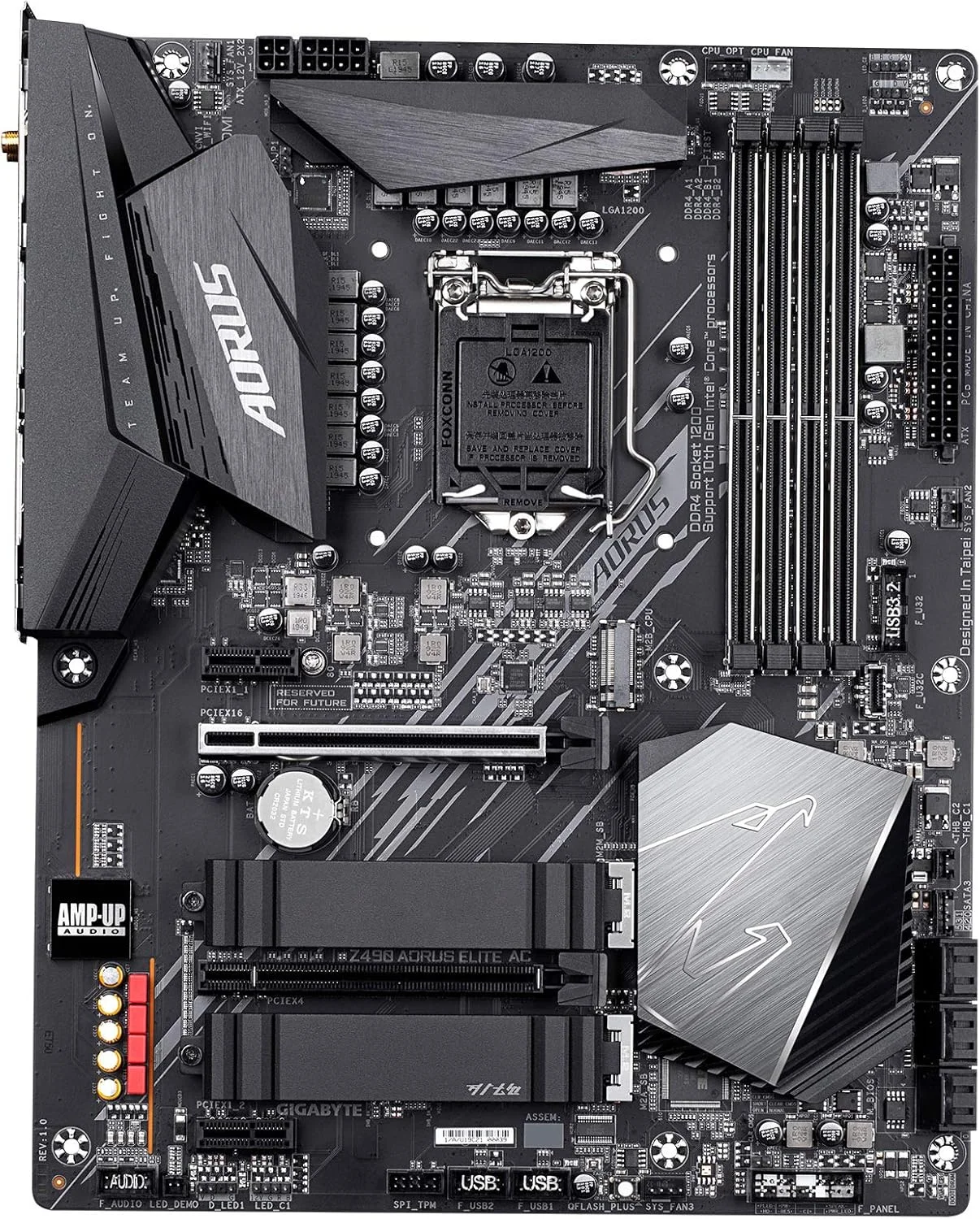 مادربرد گیمینگ GIGABYTE Z490 AORUS Elite AC-R (اینتل LGA1200/Z490/ATX/2xM.2 Thermal Guard/Realtek ALC1200/SATA 6Gb/s/USB 3.2 Gen 2/Intel 802.11ac/2.5 GbE LAN/RGB Fusion) (بازسازی شده) مادربرد گیمینگ GIGABYTE Z490 AORUS Elite AC-R (اینتل LGA1200/Z490/ATX/2xM.2 Thermal Guard/Realtek ALC1200/SATA 6Gb/s/USB 3.2 Gen 2/Intel 802.11ac/2.5 GbE LAN/RGB Fusion) (بازسازی شده)