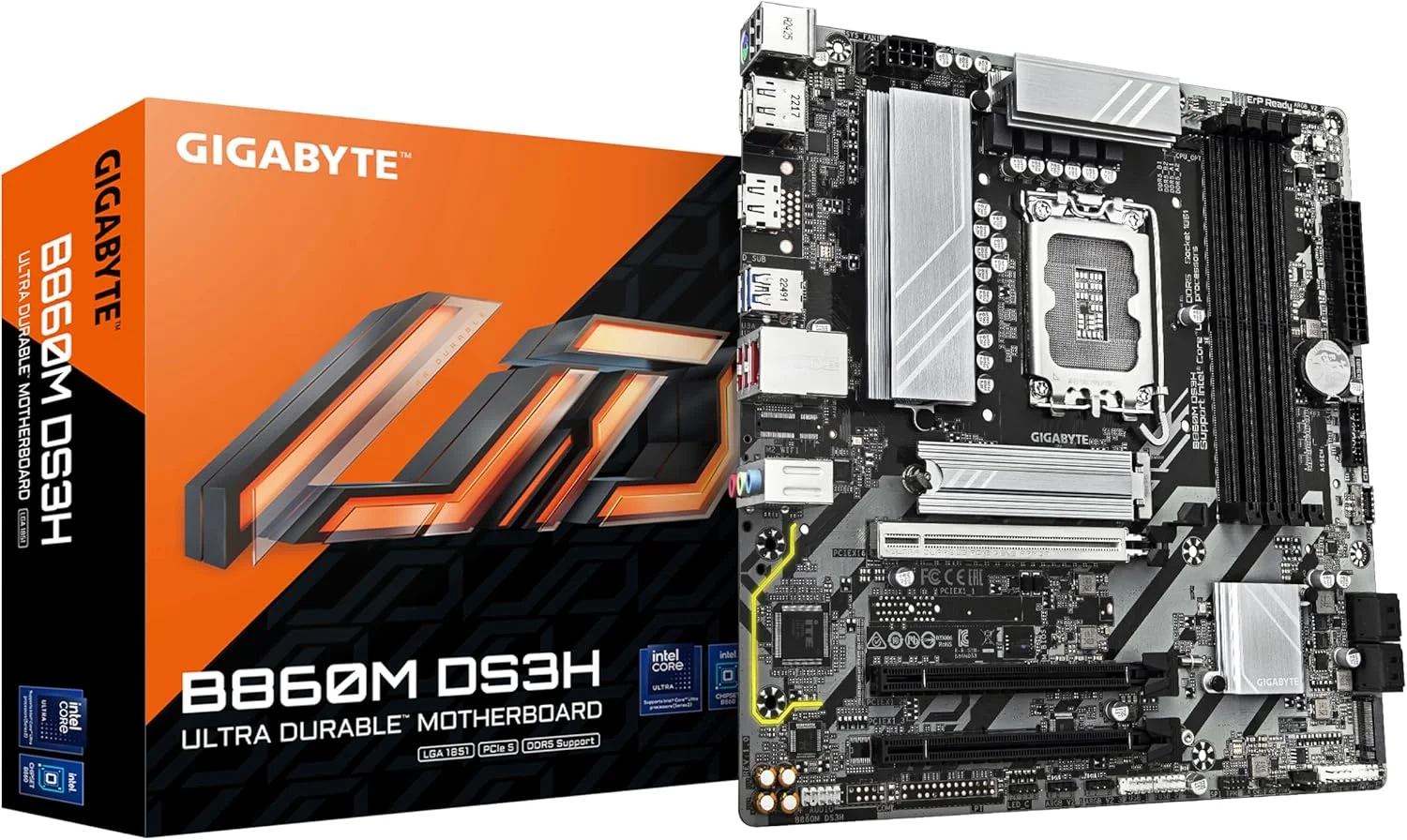 مادربرد GIGABYTE B860M DS3H - پردازنده های Intel Core Ultra Series، VRM با 5+1+2+1 فاز، DDR5 تا 9066 مگاهرتز، 1xPCIe 5.0 + 1xPCIe 4.0 M.2، LAN 2.5GbE، USB 3.2 Gen 2 مادربرد GIGABYTE B860M DS3H - پردازنده های Intel Core Ultra Series، VRM با 5+1+2+1 فاز، DDR5 تا 9066 مگاهرتز، 1xPCIe 5.0 + 1xPCIe 4.0 M.2، LAN 2.5GbE، USB 3.2 Gen 2